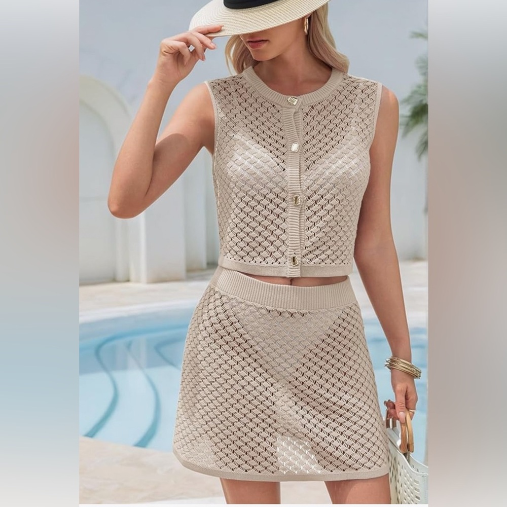 NWT Crochet 2 piece set M
